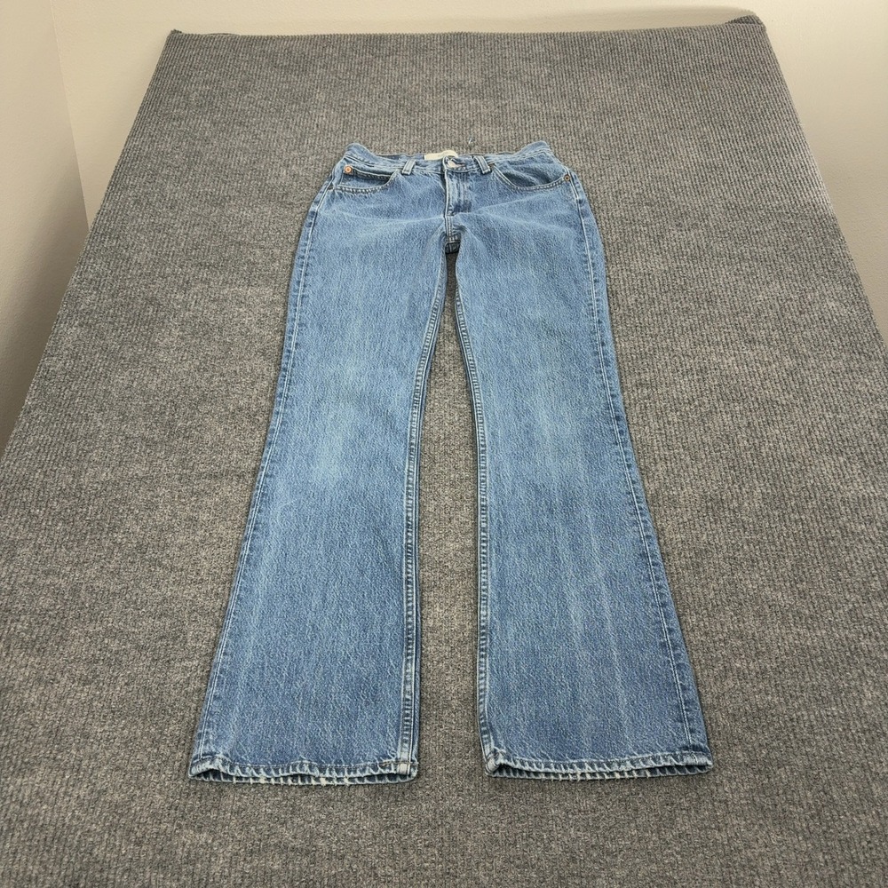 Vintage Gap Jeans Womens 6 Long Blue Cotton Flare High Rise 90s Y2K Boho Casual